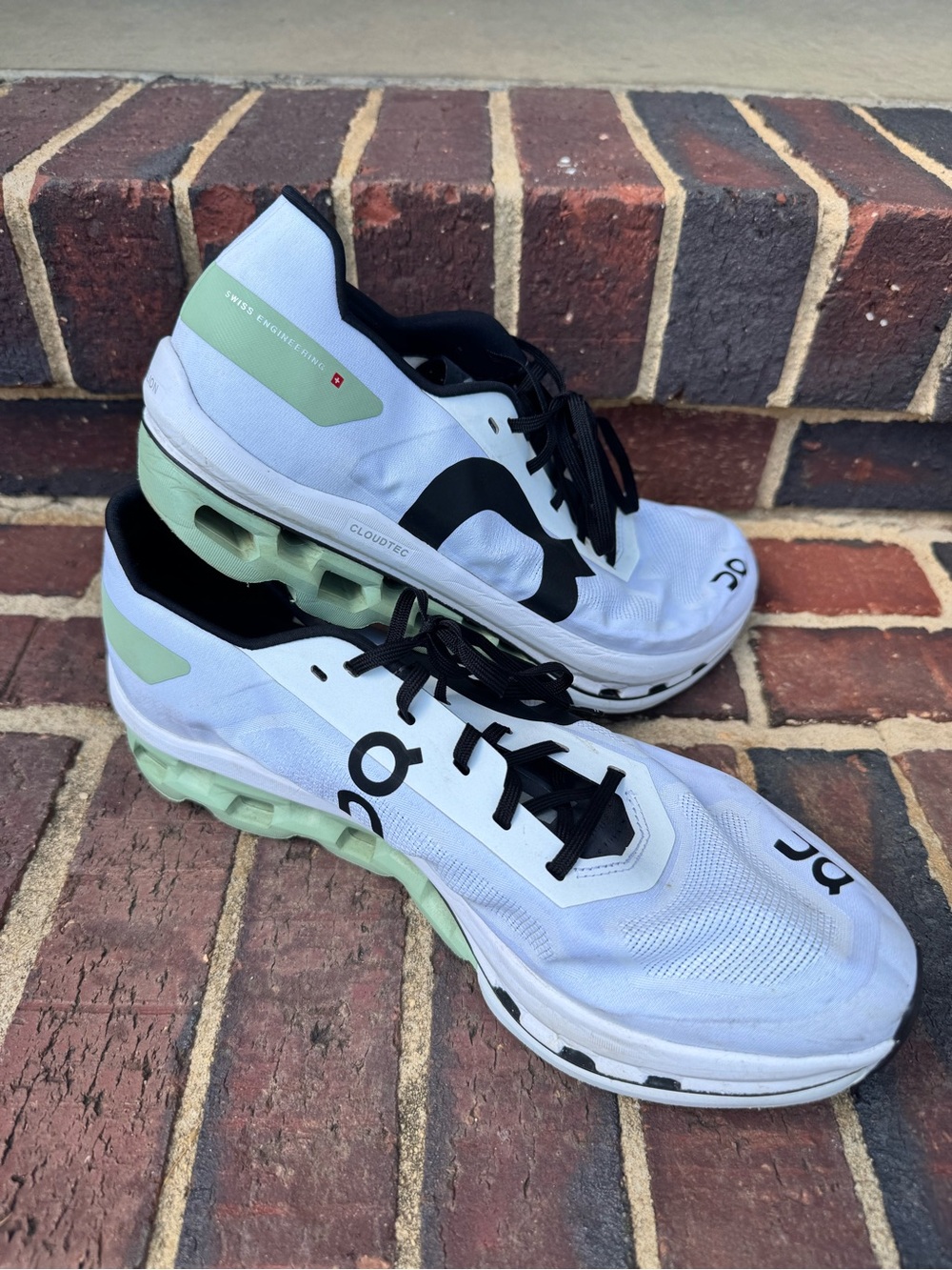 On Running Women's White & Mint Athletic Shoes